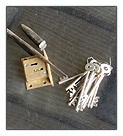 Brass Lock and Keys Set